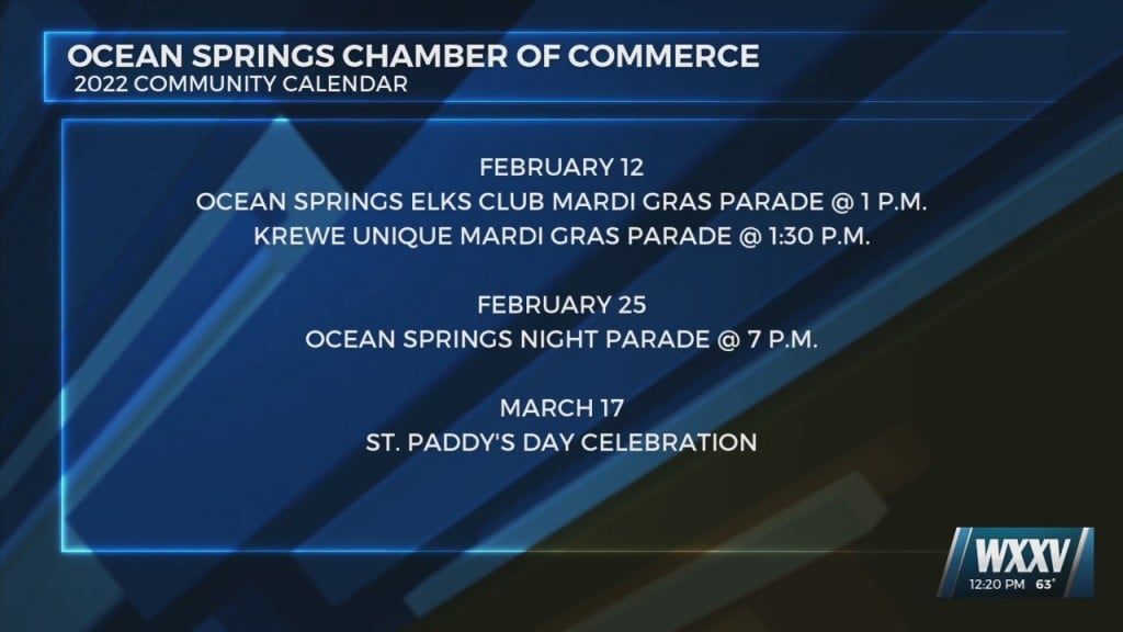 Ocean Springs Chamber Announces 2022 Calendar