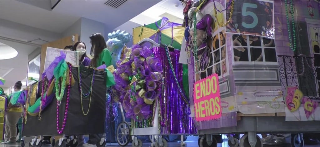 Memorial Hosts Mardi Gras Parade In Hospital