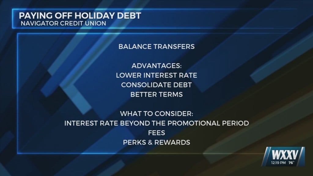 Navigator Credit Union: Paying Off Holiday Debts