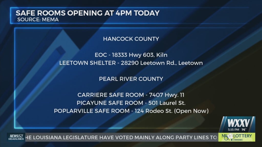 Storm Shelters And Safe Rooms Open In Hancock County