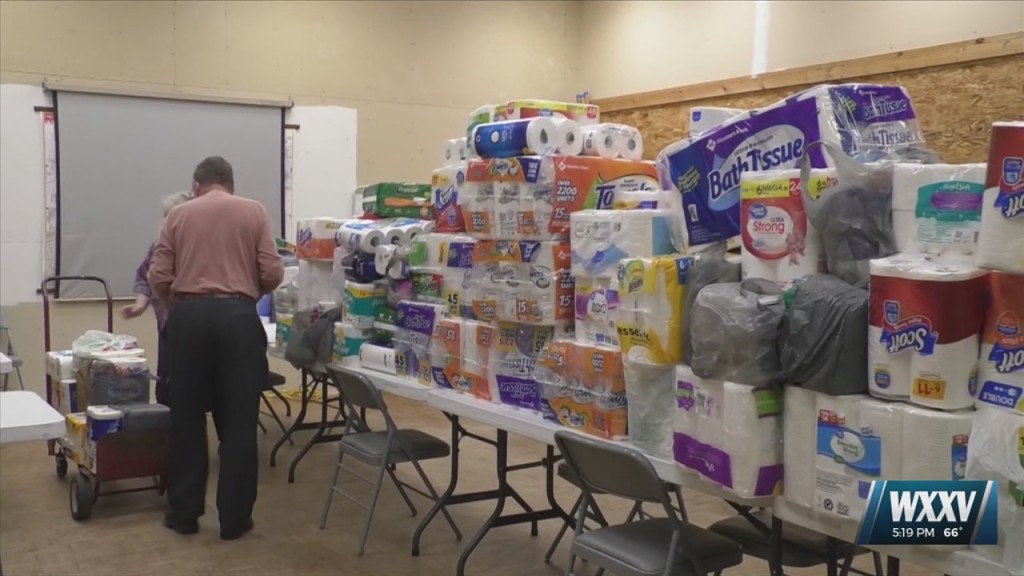 St. Mary Catholic Church Drops Off Paper Goods For Seniors In Harrison County
