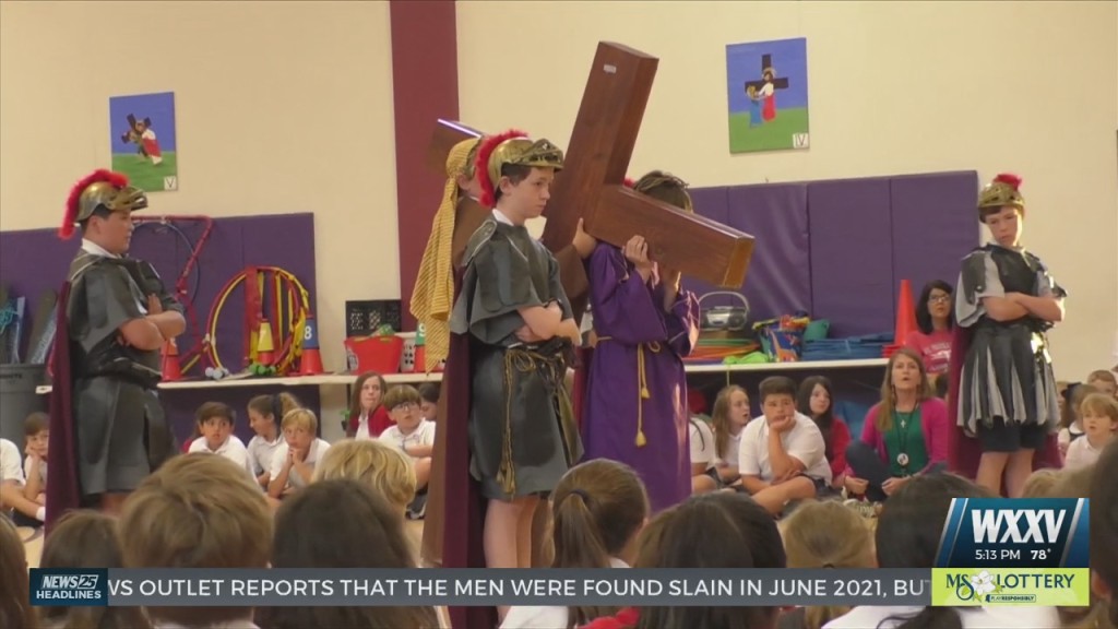 St. Vincent De Paul Catholic School Sixth Graders Reenact The 14 Stations Of The Cross