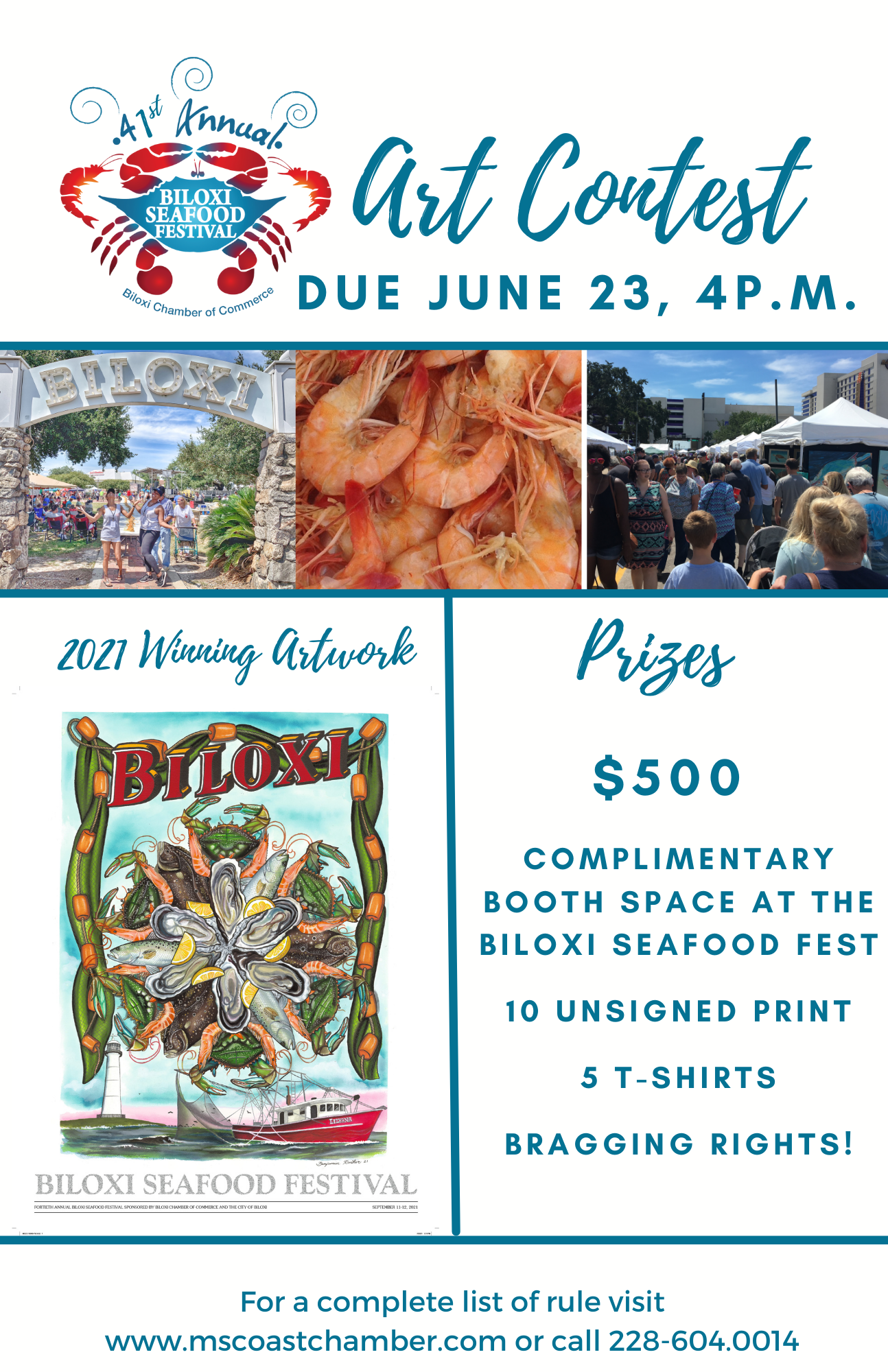 Biloxi Chamber of Commerce’s 41st Annual Biloxi Seafood Festival Poster