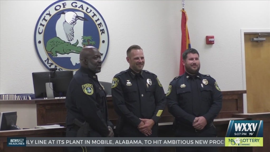 New Gautier Police Chief And Captains Sworn In And Pinned