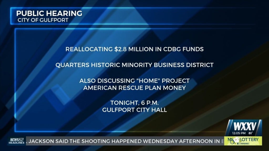 City Of Gulfport Public Hearing Regarding Reallocating $2.8 Million In Cdbg Funds