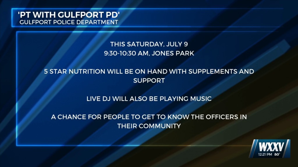 ‘pt With Gulfport Pd’ This Saturday At Jones Park