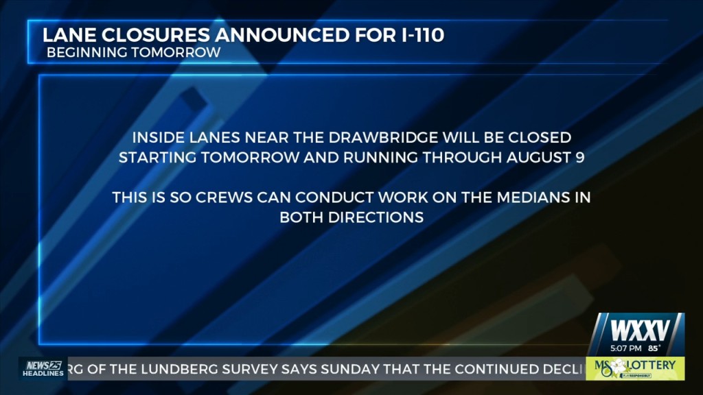 I 110 Lane Closures Beginning Tomorrow