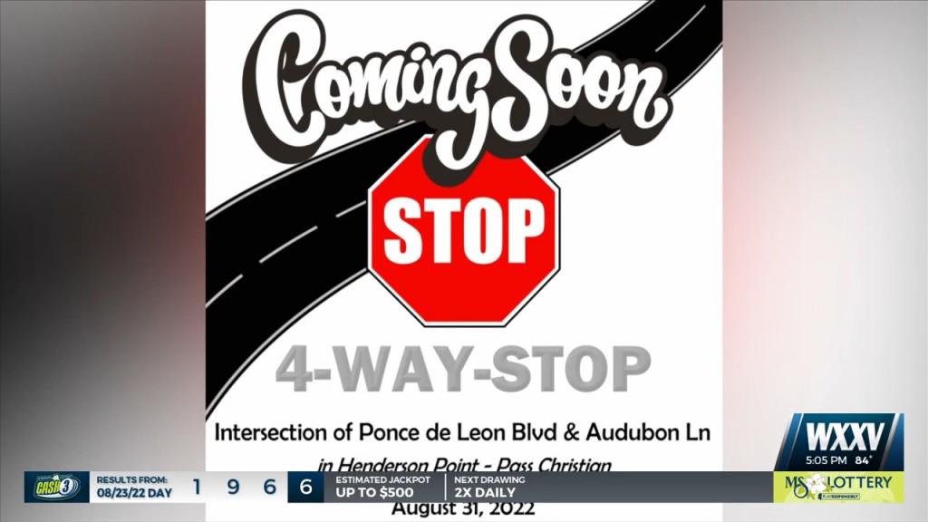Four Way Stop Coming To Intersection Of Ponce De Leon Blvd And Audubon Lane In Pass Christian