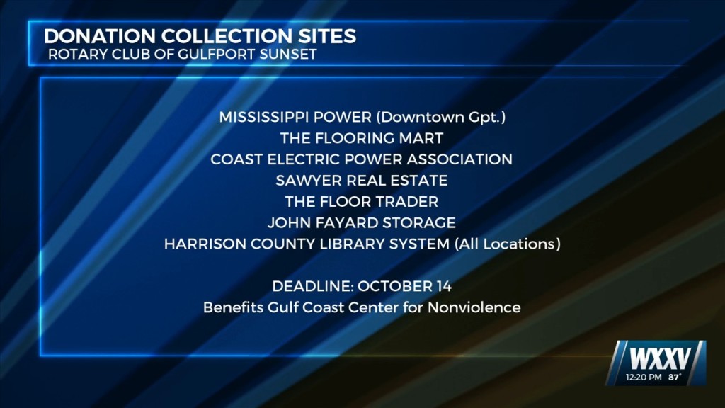 Rotary Club Of Gulfport Sunset Collecting Donations For Gulf Coast Center For Nonviolence