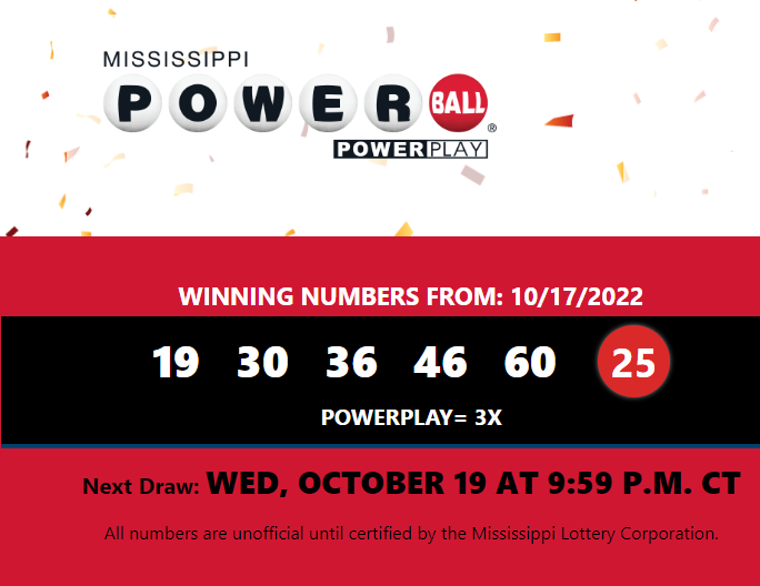 Powerball winning numbers for October 17th, 2022 WXXV News 25