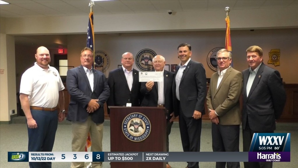 Sec. Of State Presents Ms. Department Of Marine Resources With $10m Check