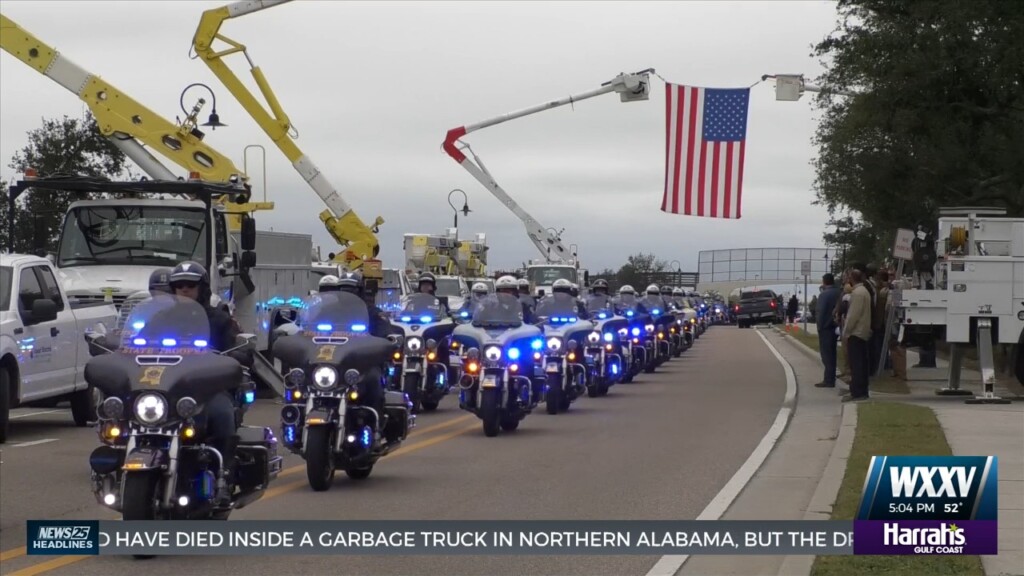 Procession Held To Escort Fallen Bay St. Louis Police Officers
