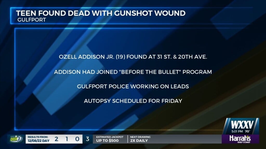 19 Year Old Found Dead With Gunshot Wound In Gulfport