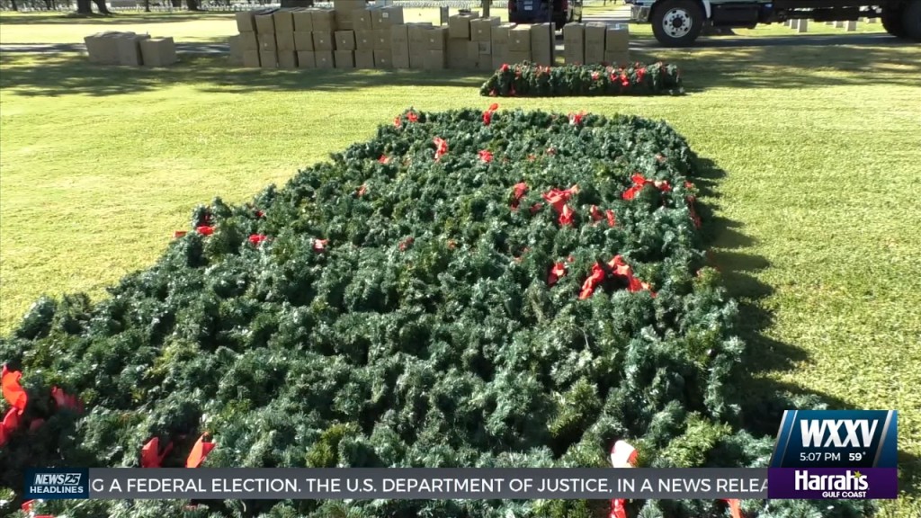 Volunteers Prepare For Wreath Laying Ceremony At Biloxi National Cemetery