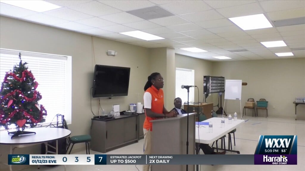 Brittney Reese And Prince Jones Speak At Senior Center In Gulfport