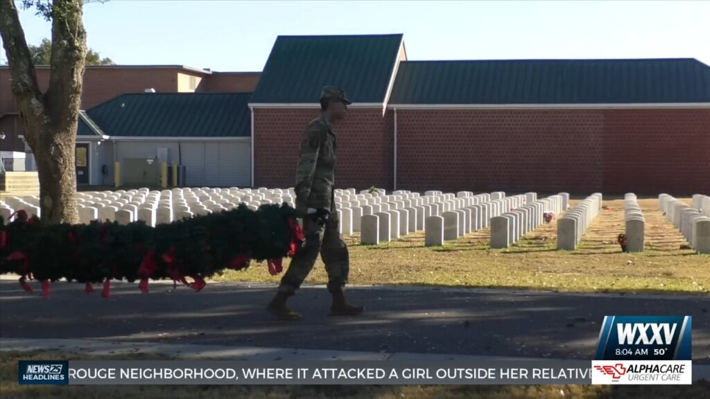 Community Comes Together To Pick Up Wreaths Placed At Biloxi National Cemetery