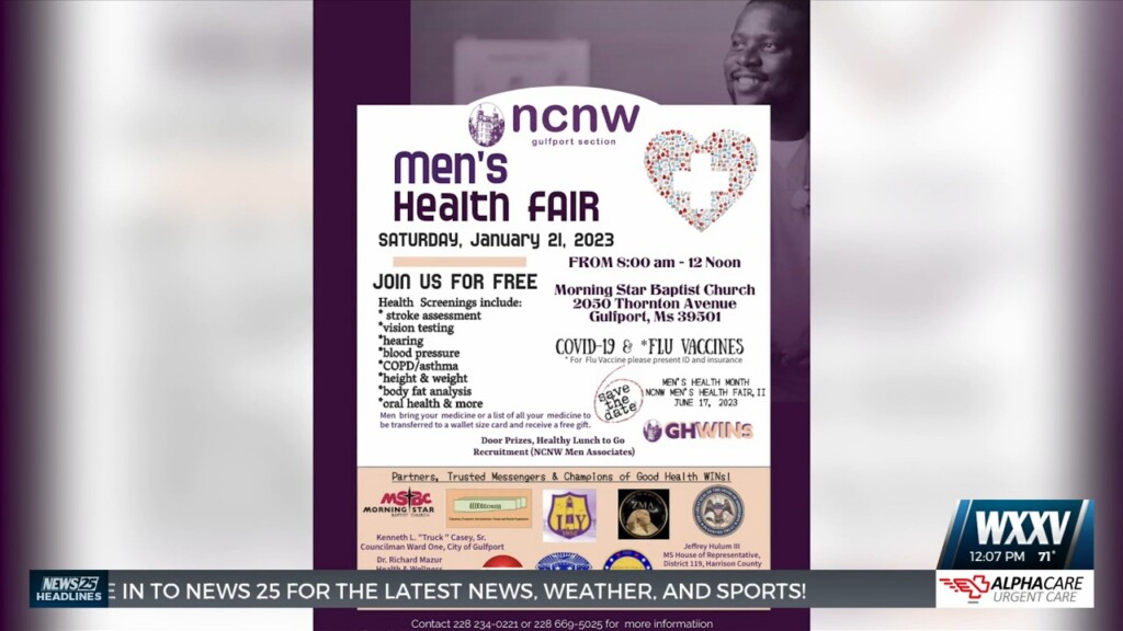 Men’s Health Screening Saturday In Gulfport