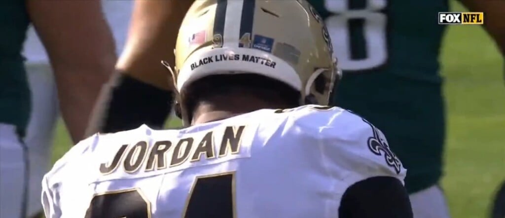 Cam Jordan in our new black helmet - New Orleans Saints