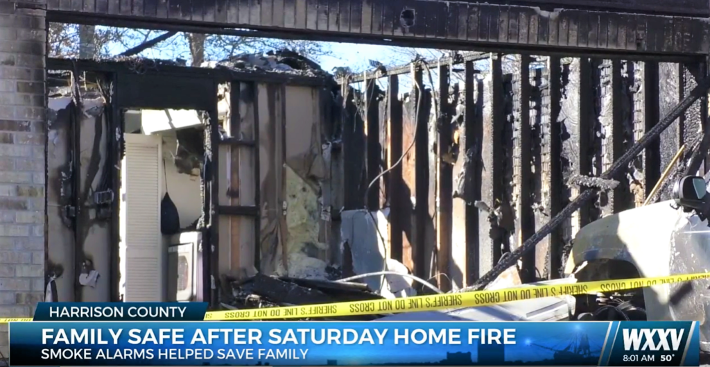 remainder of home that caught fire