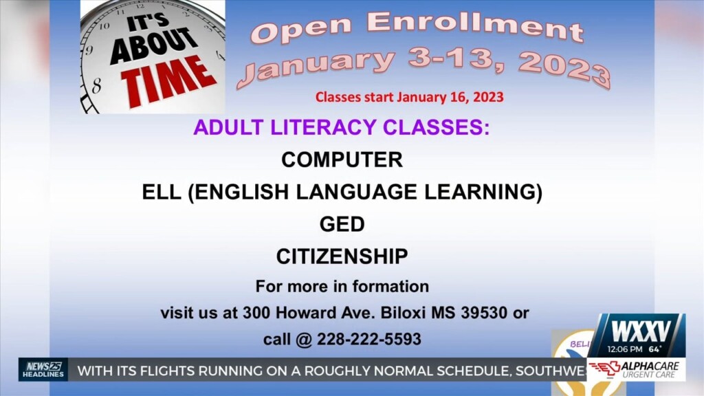Enrollment Open For ‘program Believe’ Adult Literacy Classes