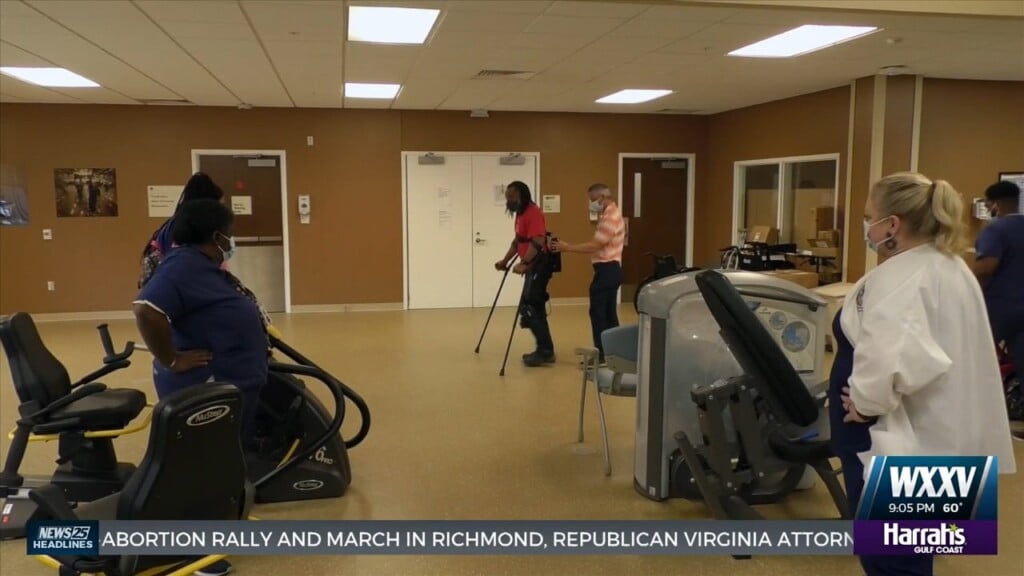 First Veteran To Demonstrate Re Walk Equipment At Biloxi Veterans Affairs Hospital