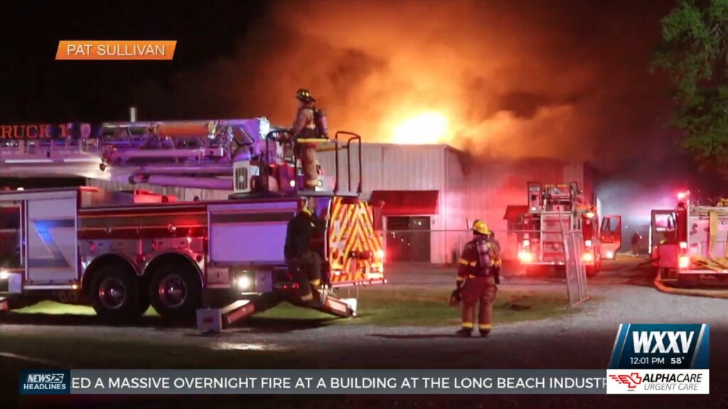 Fire Consumes Building In Long Beach Industrial Park