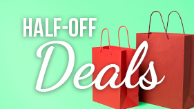 Half Off Deals Featured Content Graphic