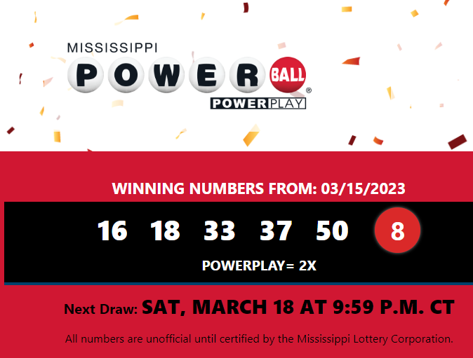 Powerball winning numbers for March 15th, 2023 WXXV News 25