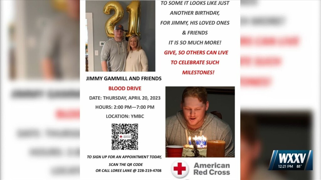 Jimmy Gammill Blood Drive April 20th