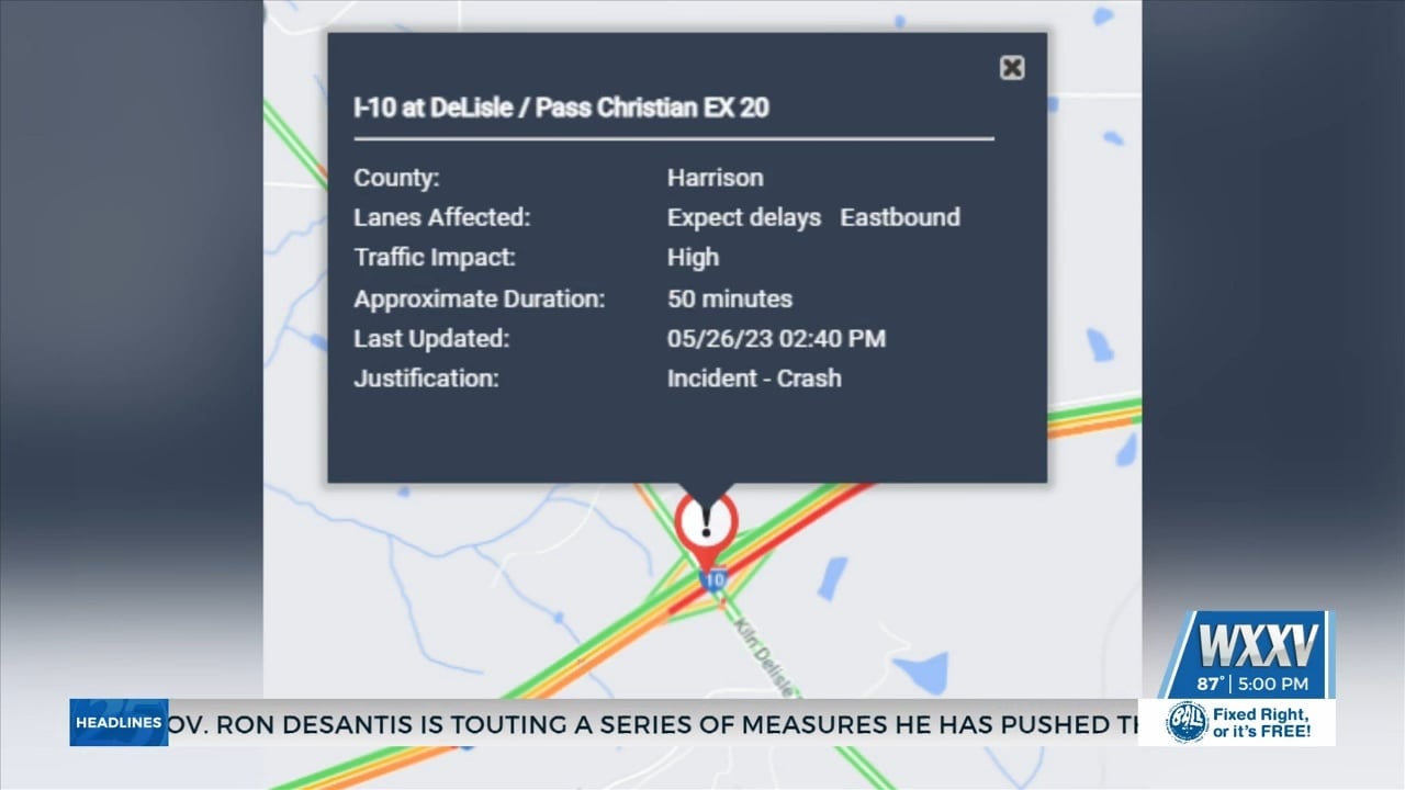 Multiple traffic accidents across the Coast - WXXV News 25
