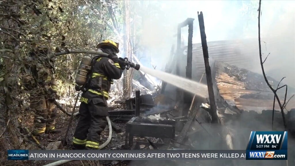 Gulfport Fire Department Responds To Engulfed Travel Trailer