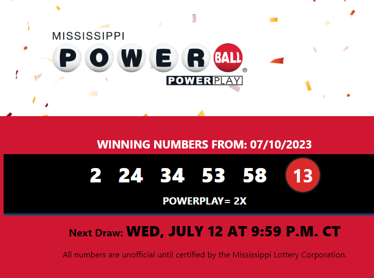 Powerball winning numbers for July 10th, 2023 WXXV News 25