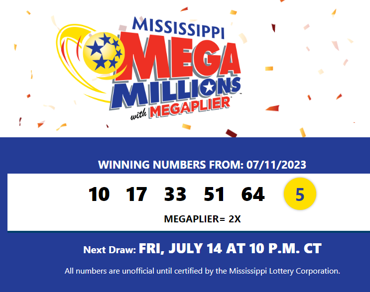 Mega Millions lottery draw for July 11th, 2023 WXXV News 25