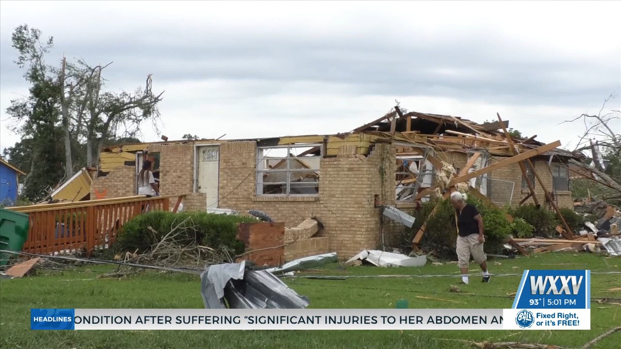MEMA assessing tornado damage in Moss Point - WXXV News 25