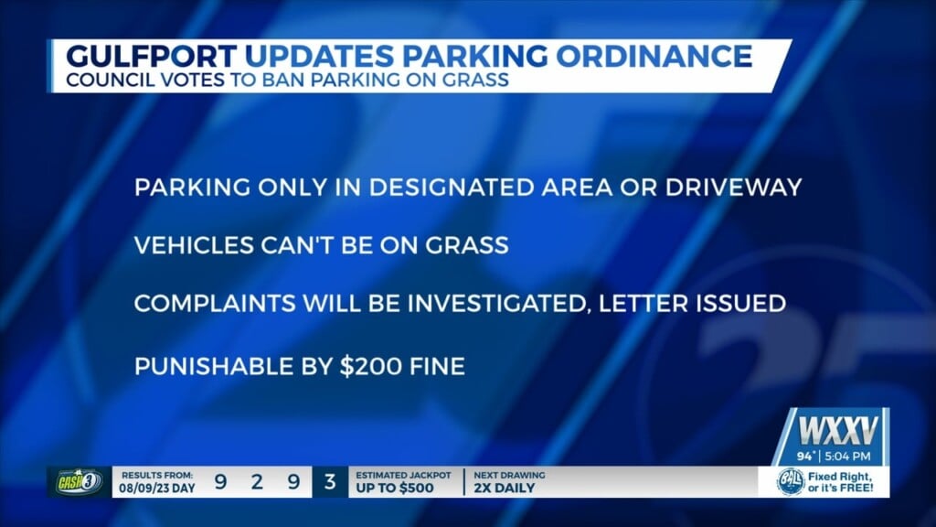 Gulfport City Council Votes To Ban Parking On Grass