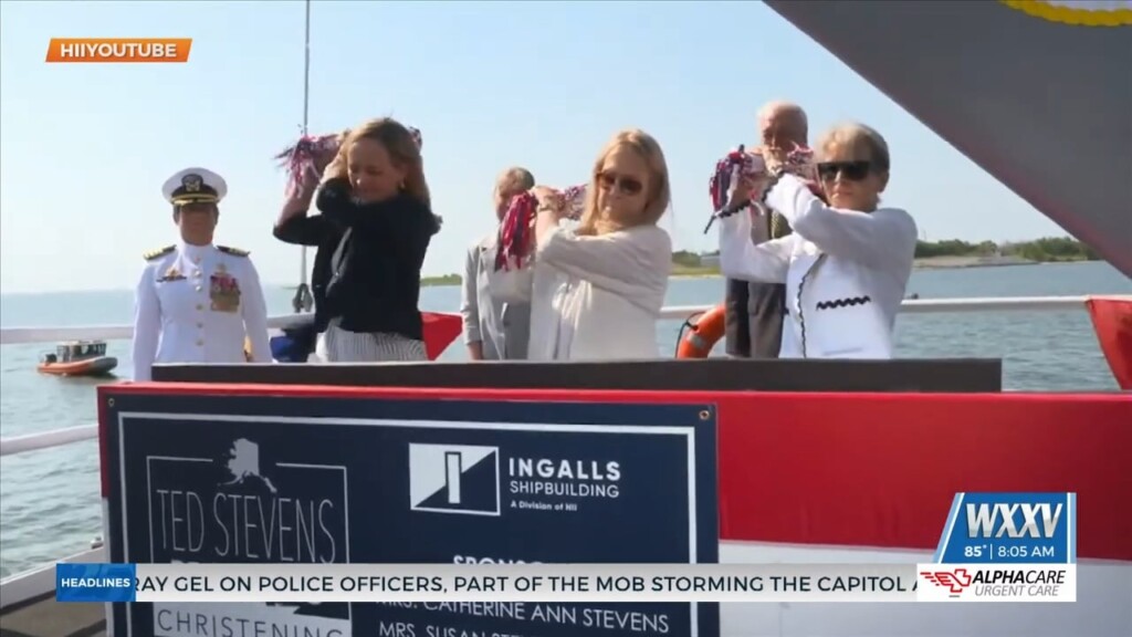 U.s.s. Ted Stevens Christening Ceremony At Ingalls Shipyard