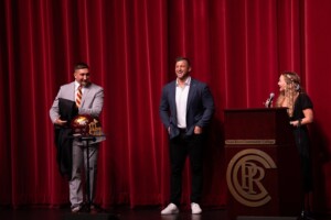 Prcc Honors Students Present Football Helmet To Tim Tebow August 2023