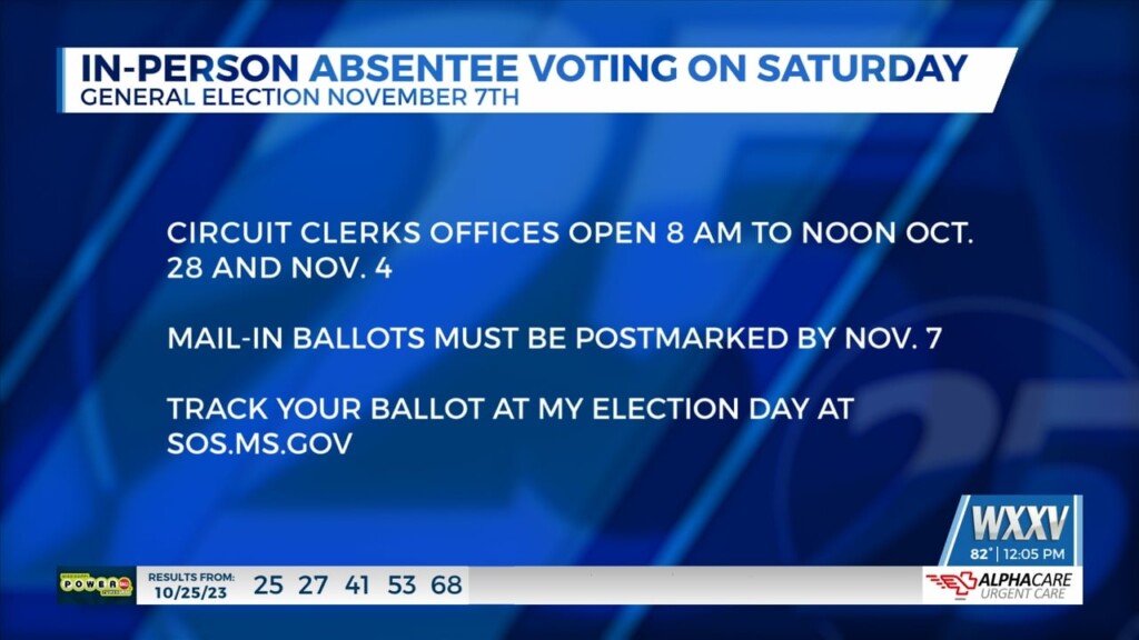 In Person Absentee Voting On Saturday