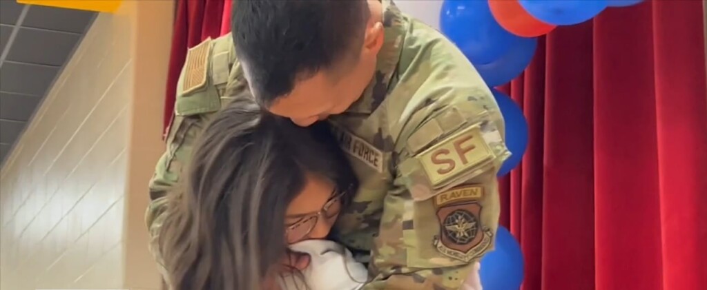 Father Returns Home From Deployment And Surprises Daughter
