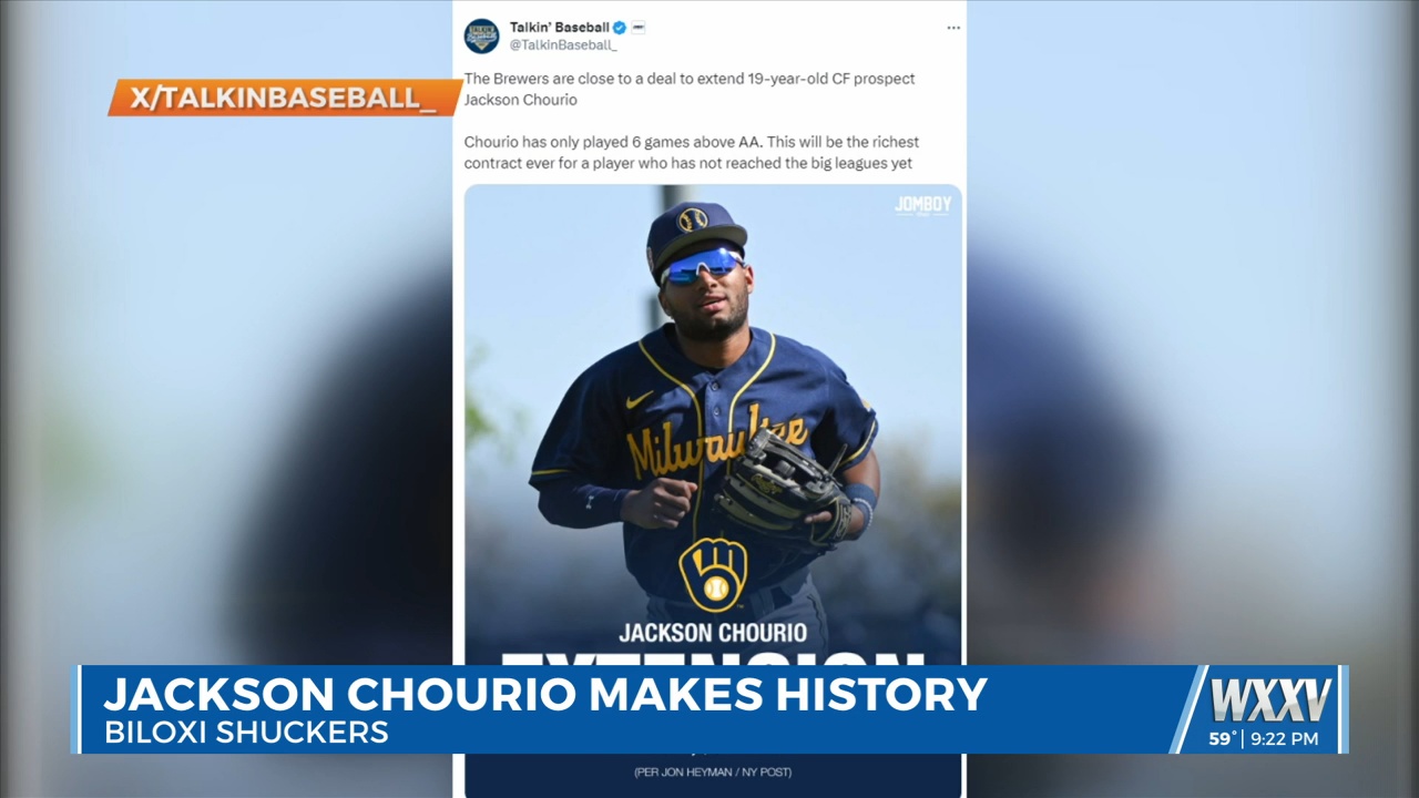 April 13, 2023: Biloxi Shuckers outfielder Jackson Chourio (11) on