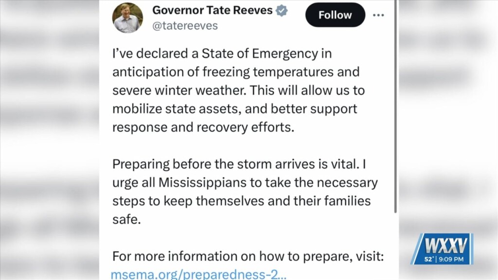 Gov. Reeves Declares State Of Emergency