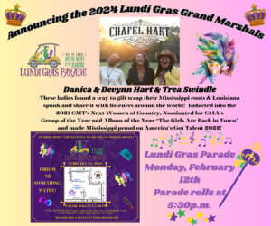 2024 Lundi Gras Grand Marshal Puplicity