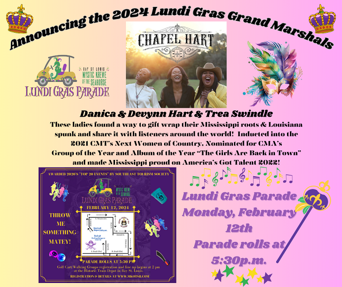 2024 Lundi Gras Grand Marshal Puplicity