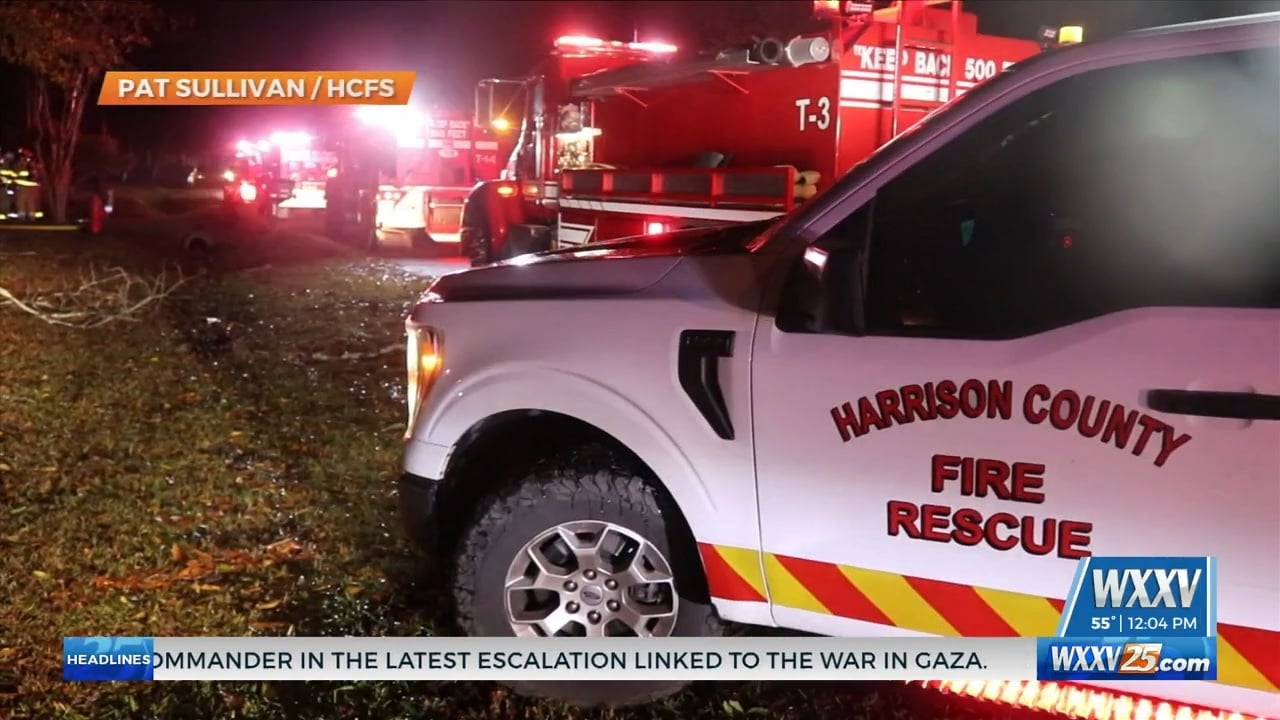 Harrison County battles house fire that began in fireplace - WXXV News 25