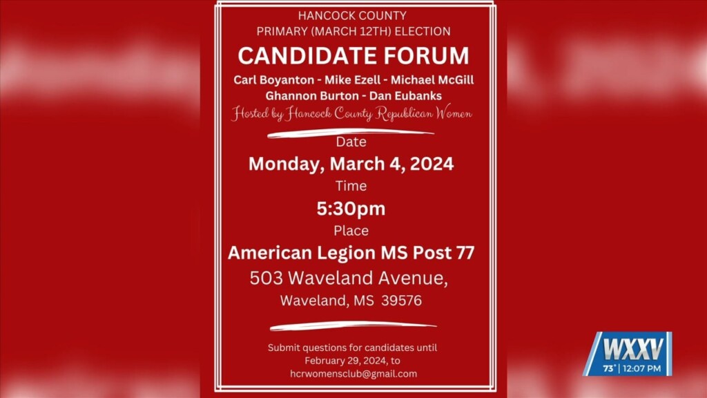 Hancock County Republican Women Hosting Candidate Forum