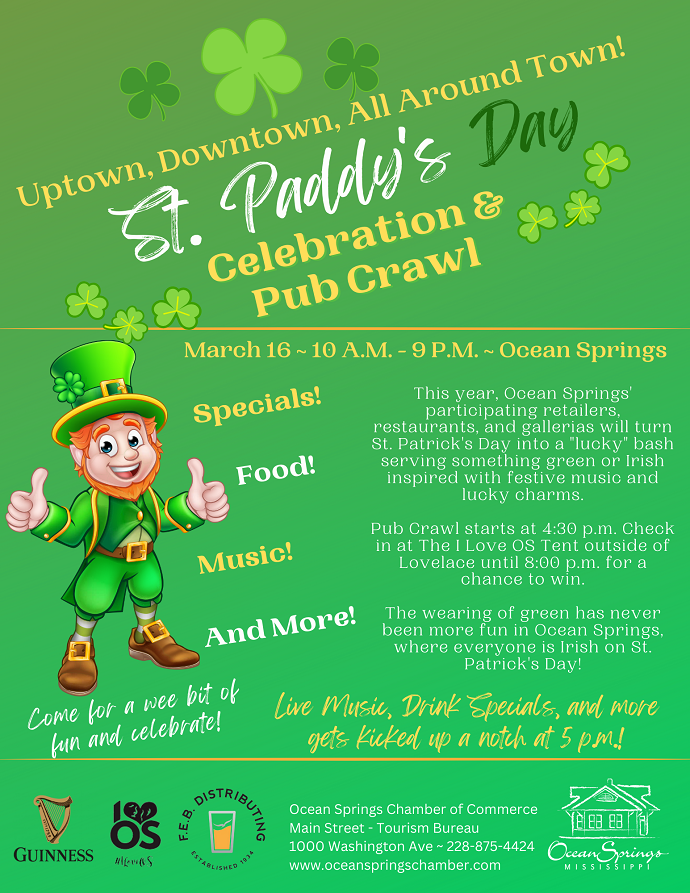 14th Annual St. Paddy’s Day Celebration set for Ocean Springs Featuring