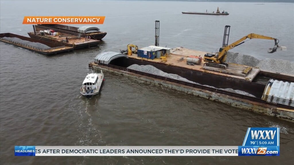 Nature Conservancy In Mississippi Constructing Tony Trapani Oyster Reef