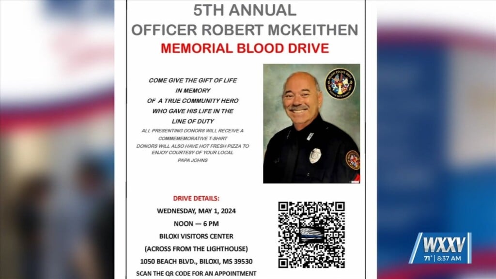 Annual Biloxi Blood Drive Held In Honor Of Fallen Officer Mckeithen