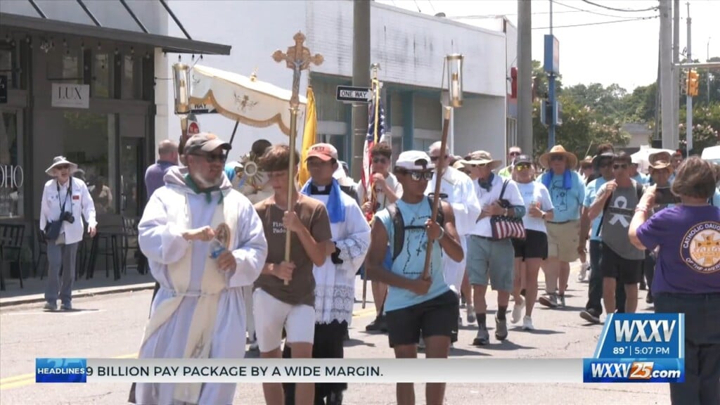 Pilgrims Walking Hundreds Of Miles Pass Through Mississippi Gulf Coast