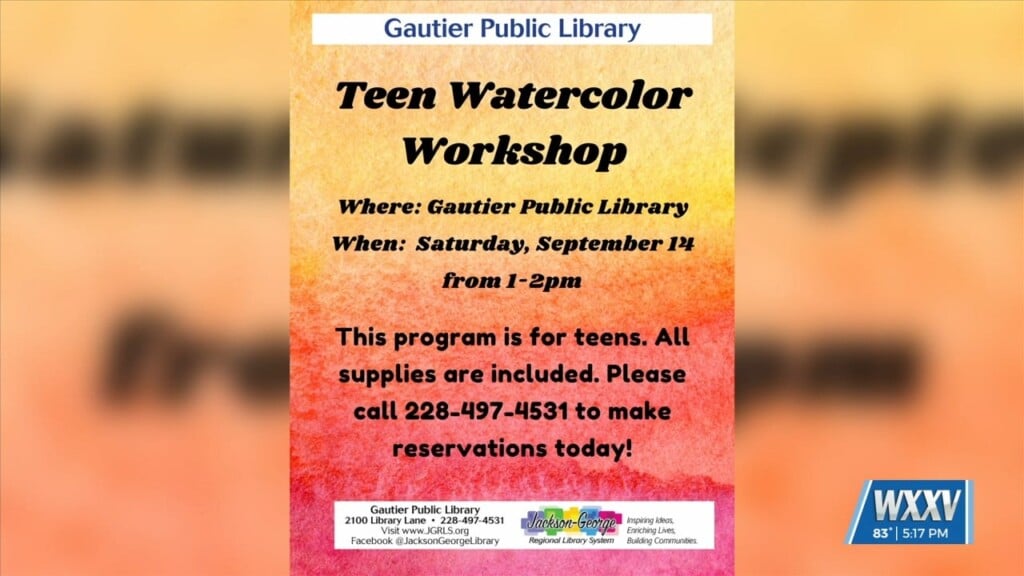 Teen Watercolor Workshop Being Hosted At Gautier Public Library